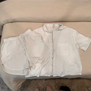 Stars Above | short pajama set | S | white